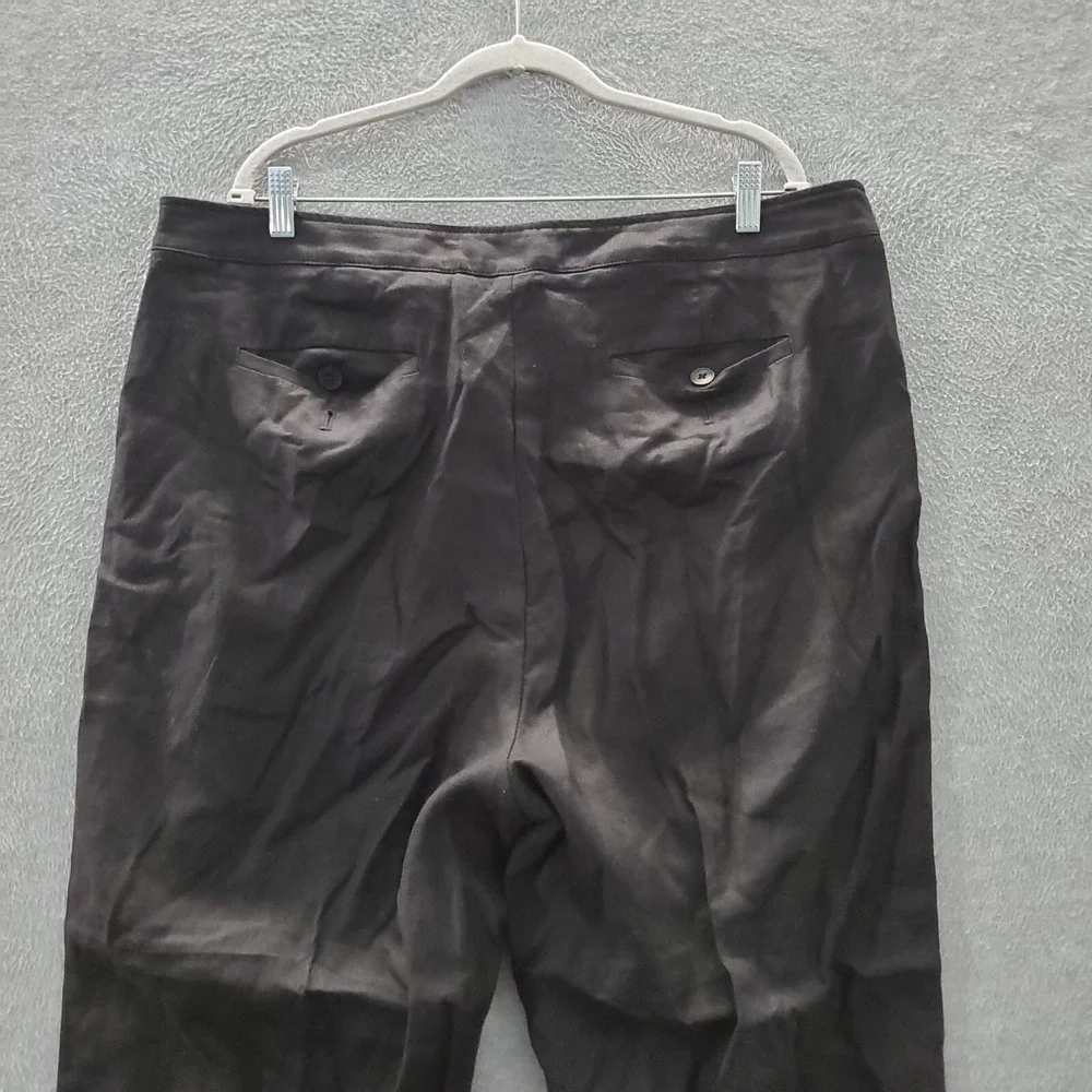 Banana Republic Women Pants 18s Black Chino Linen Beach Pleated Pockets